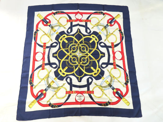 HERMES HERMES Carré 90 Eperon dor Golden Spur ③ Scarf
