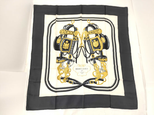 HERMES Carré HERMES Hermes Carré 90 Ceremonial Bridle ② Scarf