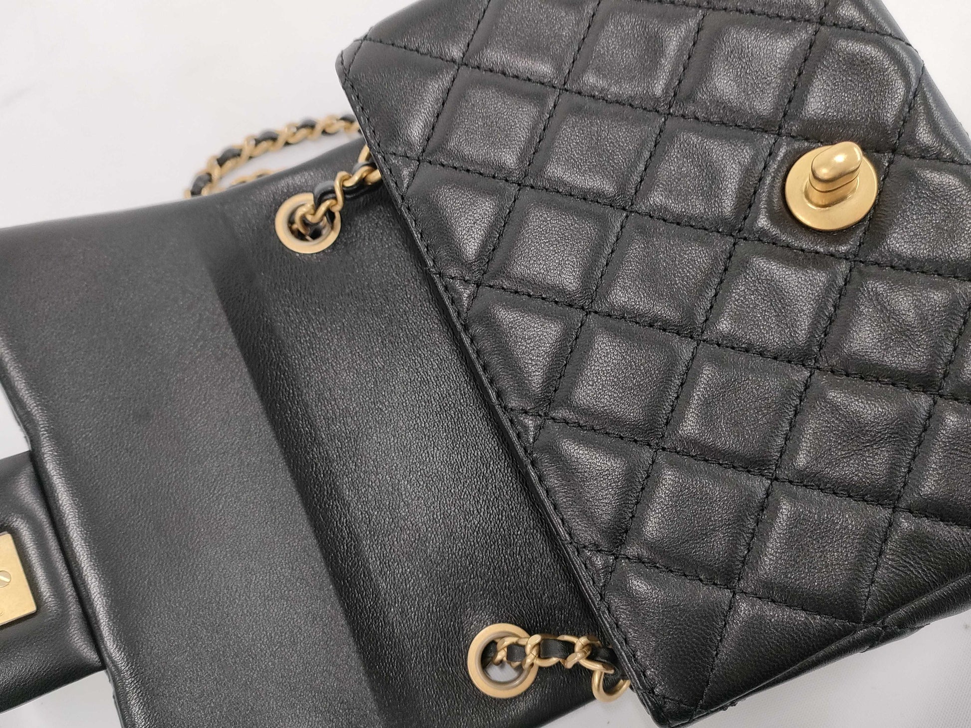 CHANEL CHANEL Mini Matelasse Lamb Chain Black Shoulder Bag