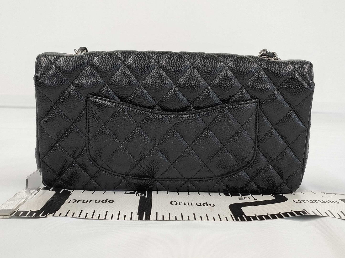 CHANEL CHANEL Double Fumatelasse Caviar Leather Chain Shoulder Bag