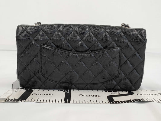 CHANEL CHANEL Double Fumatelasse Caviar Leather Chain Shoulder Bag