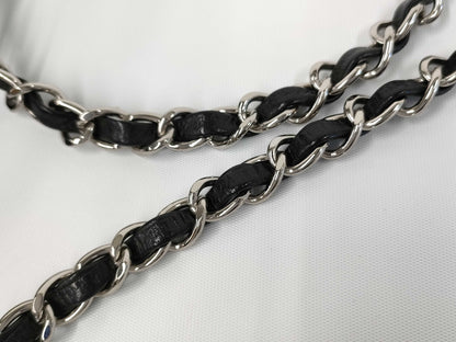 CHANEL CHANEL Double Fumatelasse Caviar Leather Chain Shoulder Bag