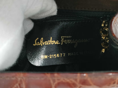 Salvatore Ferragamo Vara Ribbon Crocodile Handbag