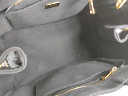 PRADA PRADA Canapa 2-way shoulder bag, black tote bag