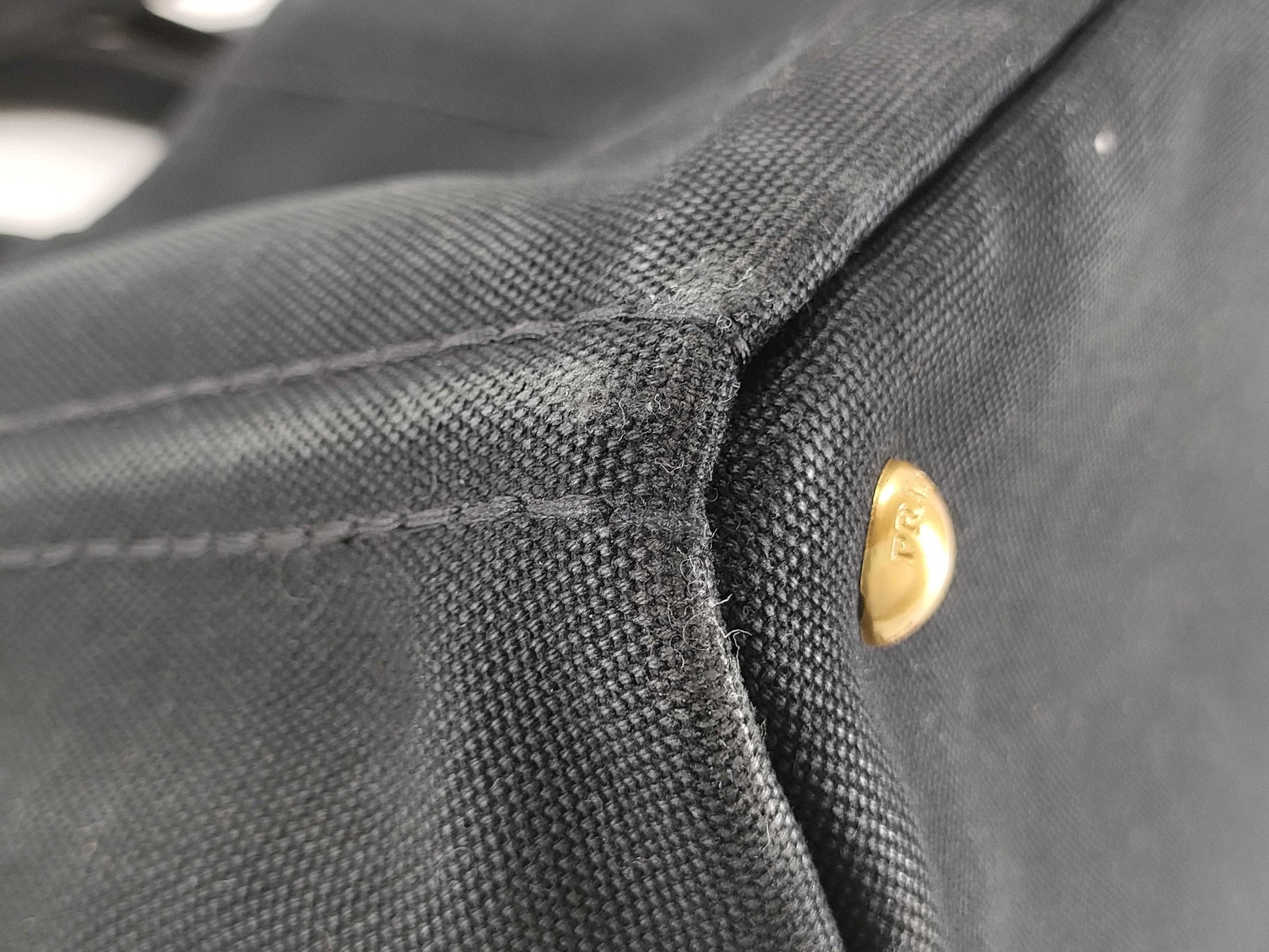 PRADA PRADA Canapa 2-way shoulder bag, black tote bag