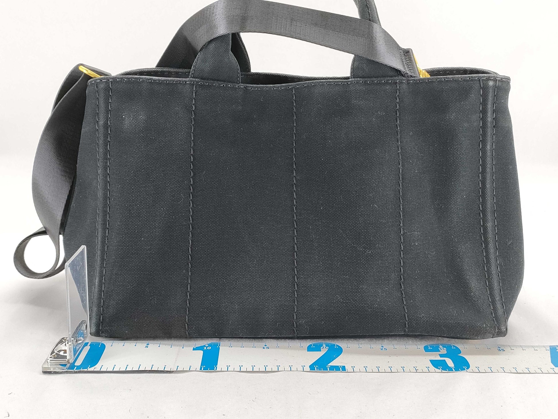 PRADA PRADA Canapa 2-way shoulder bag, black tote bag
