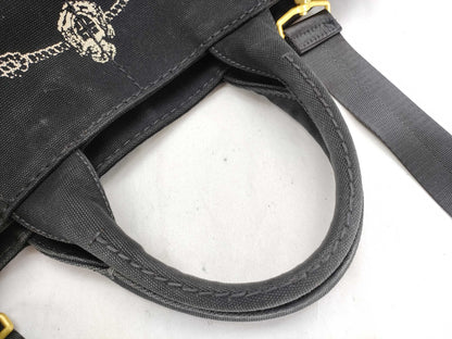 PRADA PRADA Canapa 2-way shoulder bag, black tote bag