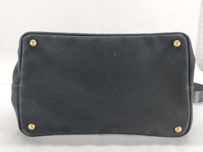 PRADA PRADA Canapa 2-way shoulder bag, black tote bag