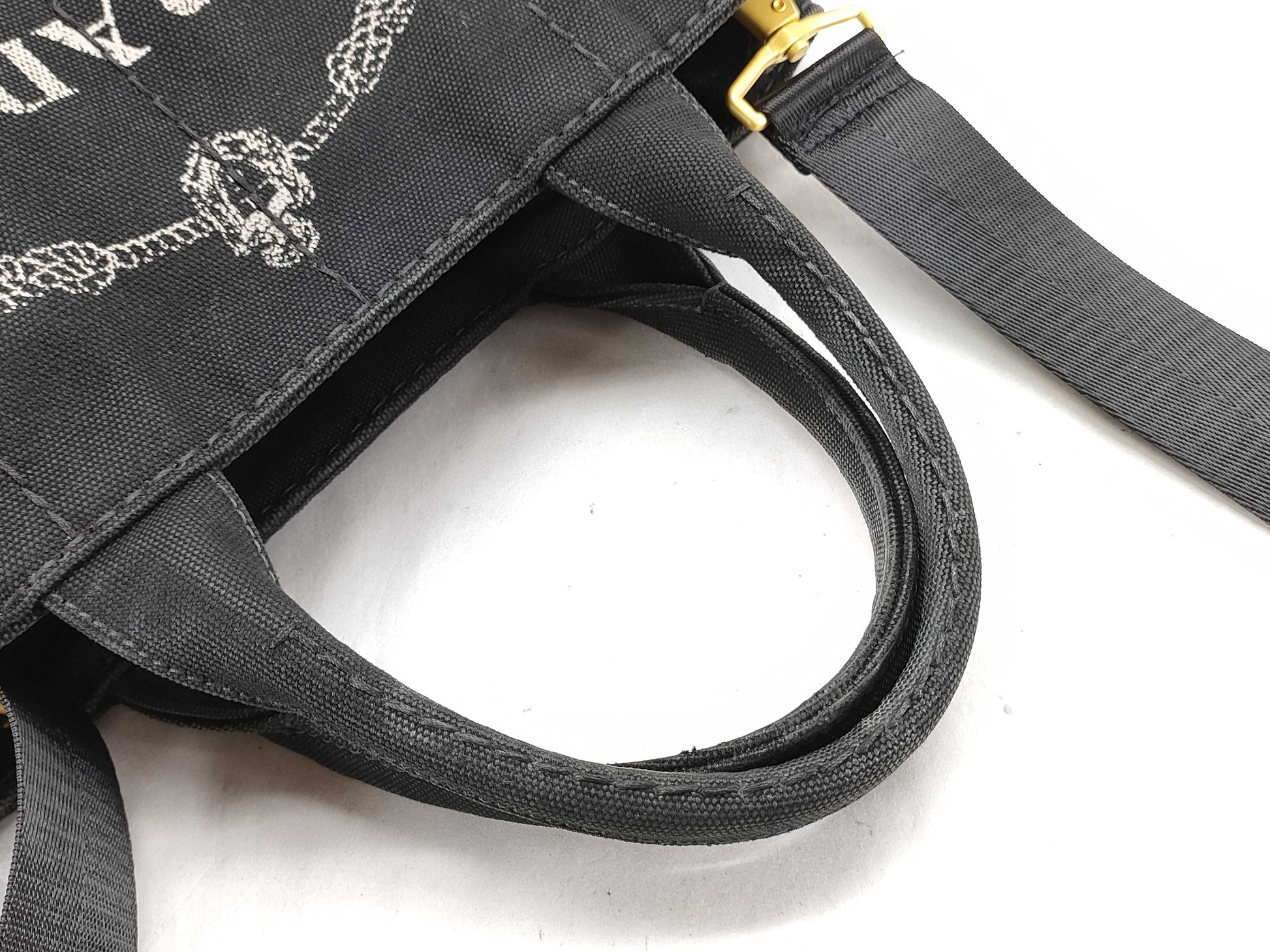 PRADA PRADA Canapa 2-way shoulder bag, black tote bag