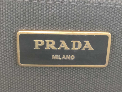 PRADA PRADA Canapa 2-way shoulder bag, black tote bag