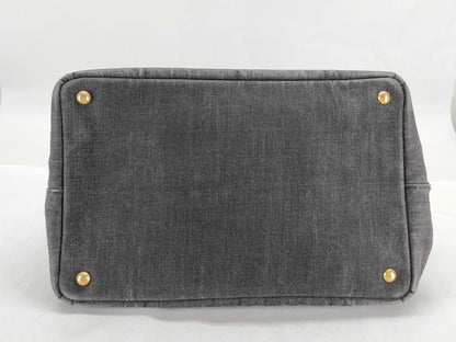 PRADA PRADA Canapa 2-way shoulder bag, gray tote bag