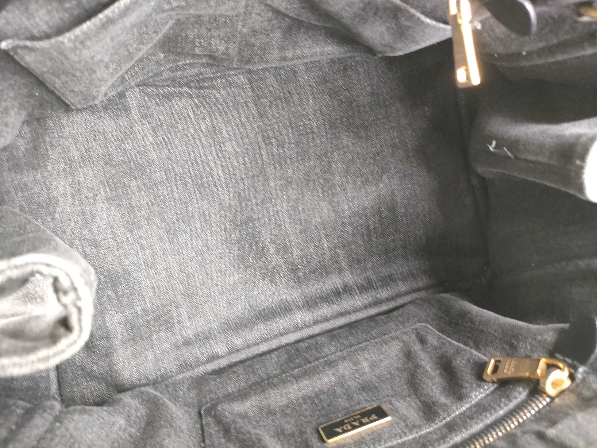 PRADA PRADA Canapa 2-way shoulder bag, gray tote bag
