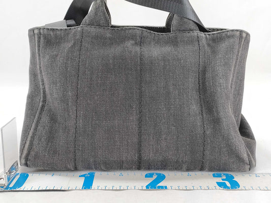 PRADA PRADA Canapa 2-way shoulder bag, gray tote bag