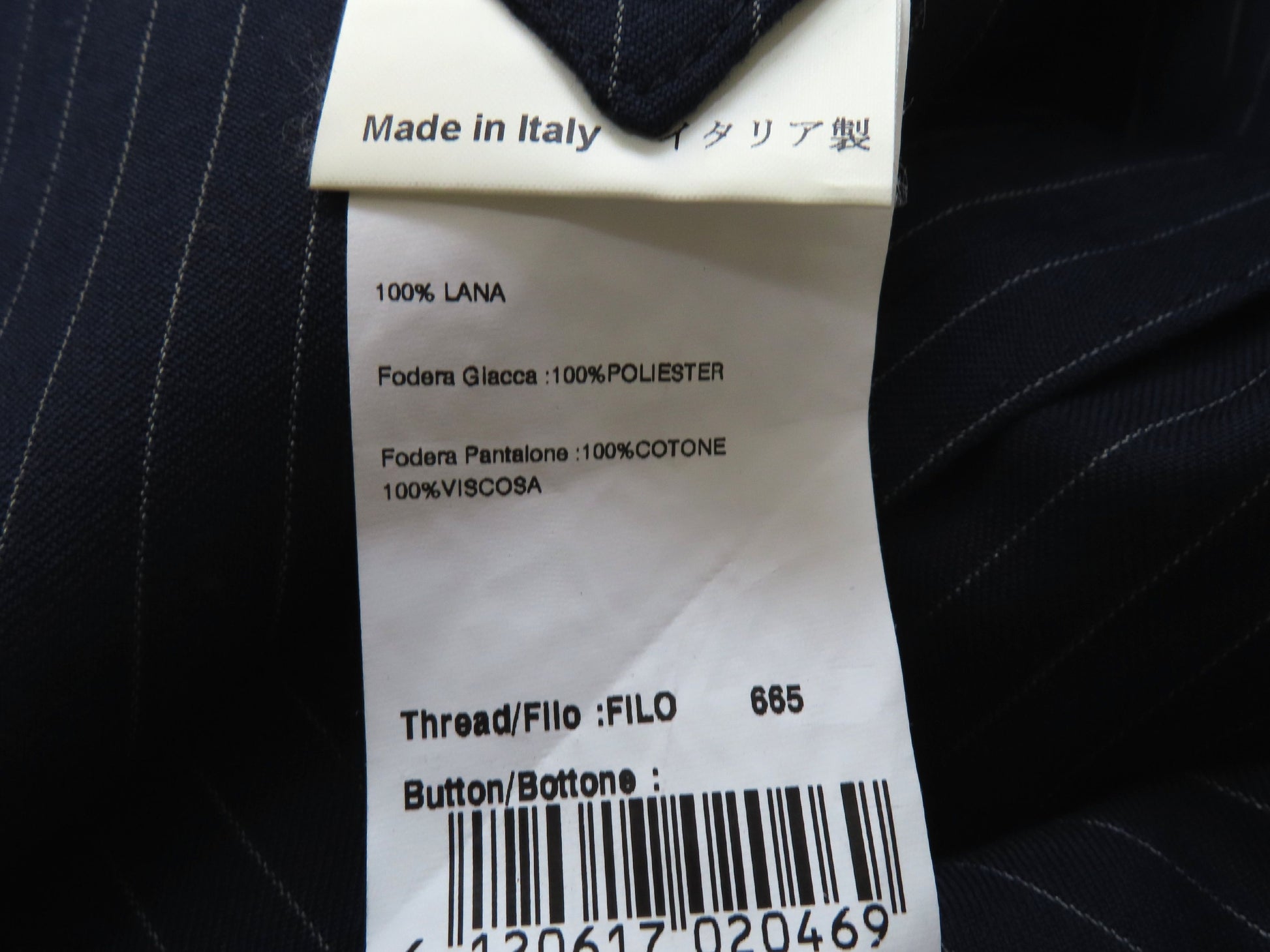 LARDINI Suit Set, Navy Blue, Striped, Size L, Other Apparel