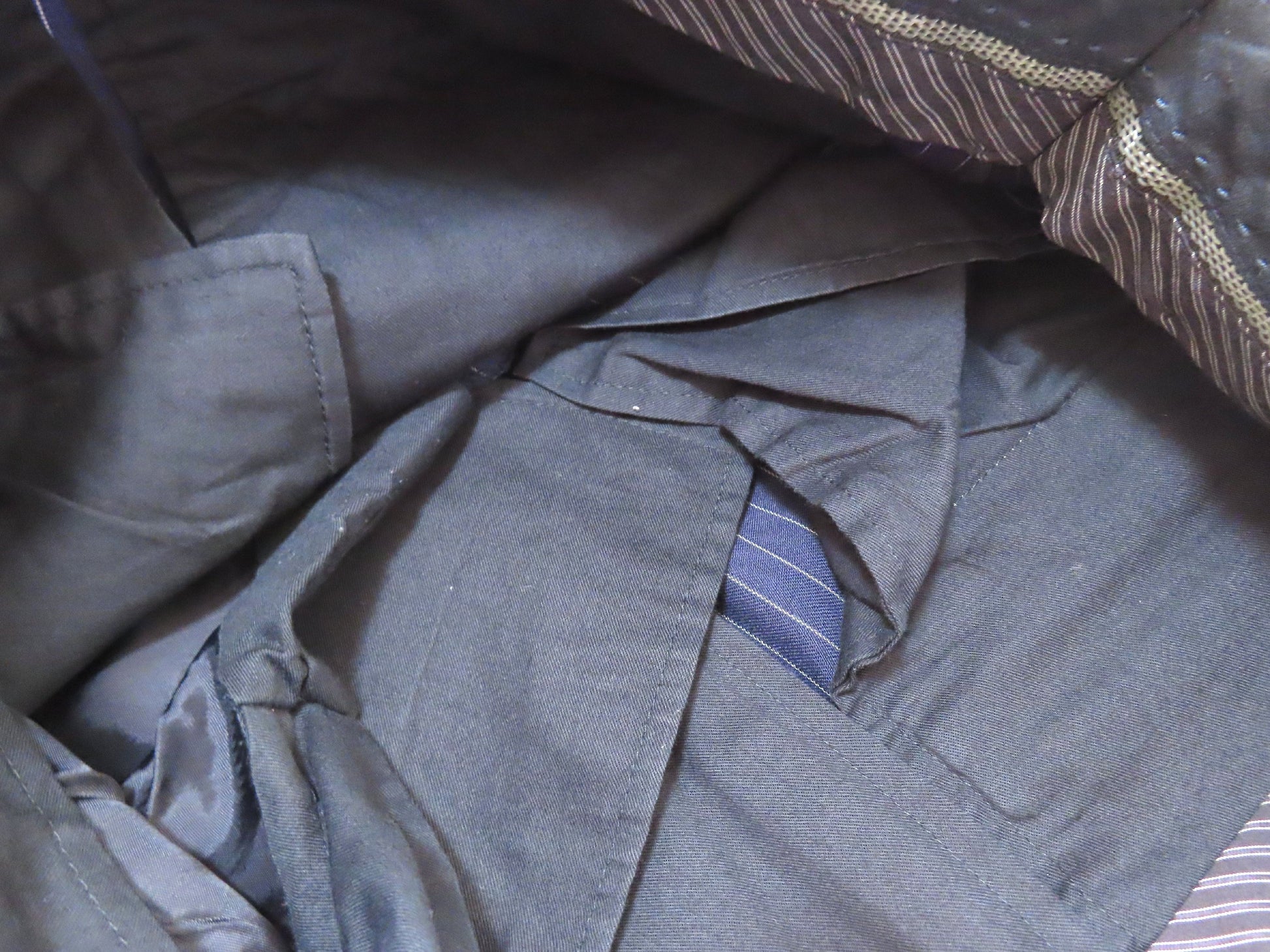 LARDINI Suit Set, Navy Blue, Striped, Size L, Other Apparel
