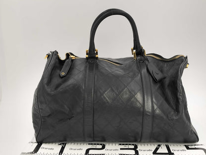 CHANEL Bicolor Coco Mark 2-way Leather Shoulder Bag/Boston Bag