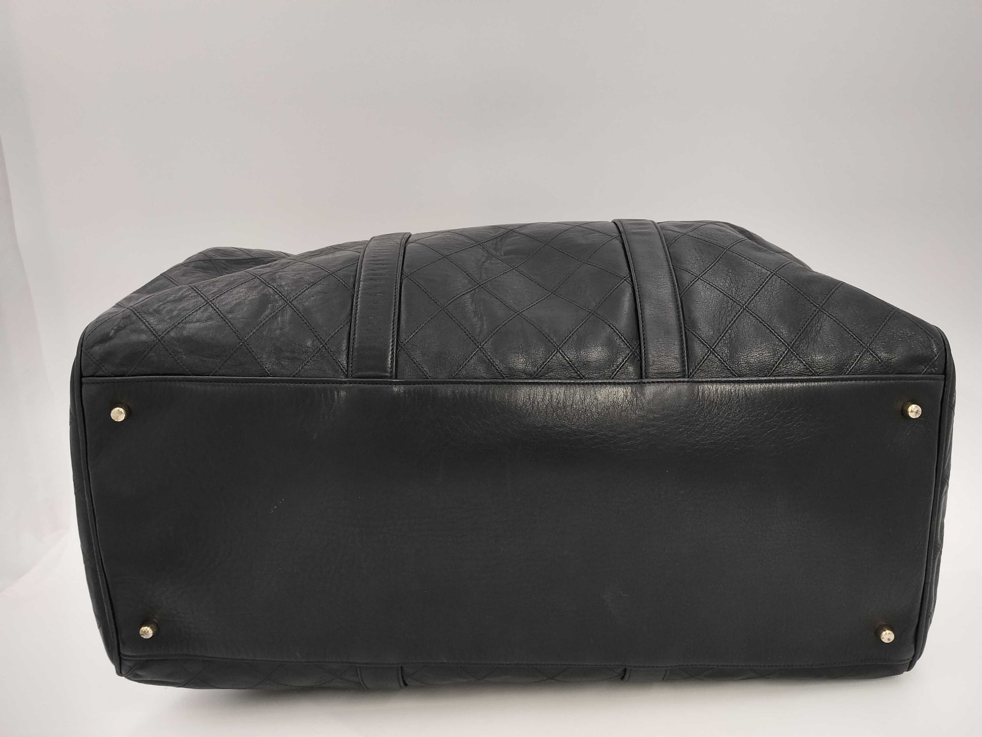 CHANEL Bicolor Coco Mark 2-way Leather Shoulder Bag/Boston Bag