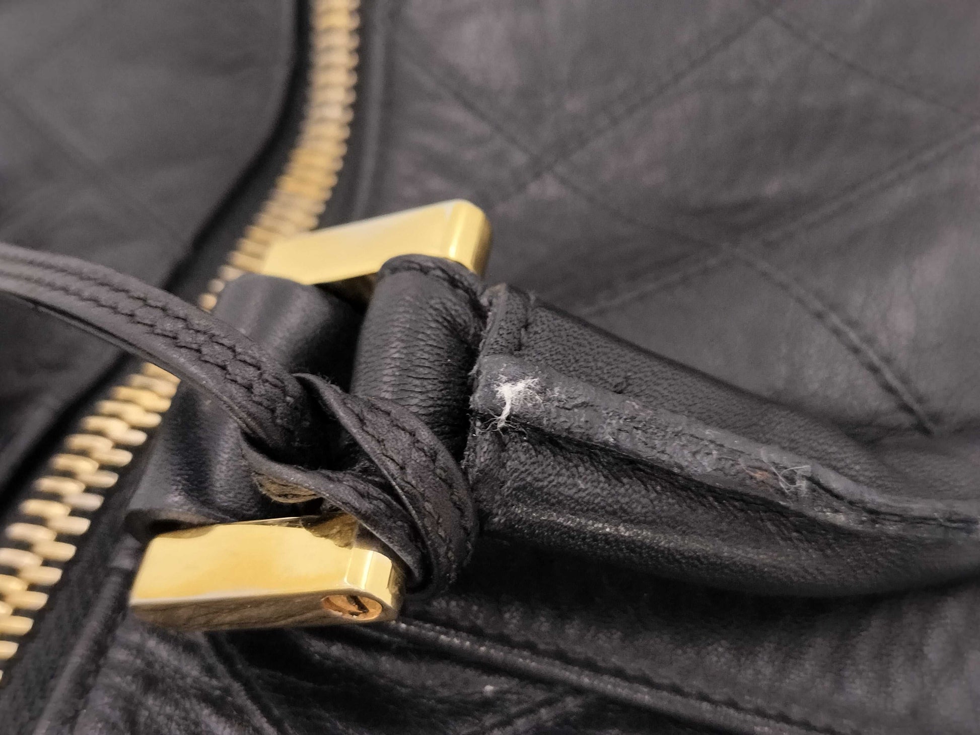 CHANEL Bicolor Coco Mark 2-way Leather Shoulder Bag/Boston Bag
