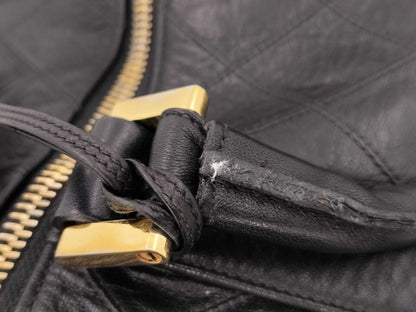 CHANEL Bicolor Coco Mark 2-way Leather Shoulder Bag/Boston Bag