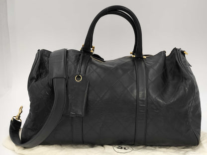 CHANEL Bicolor Coco Mark 2-way Leather Shoulder Bag/Boston Bag