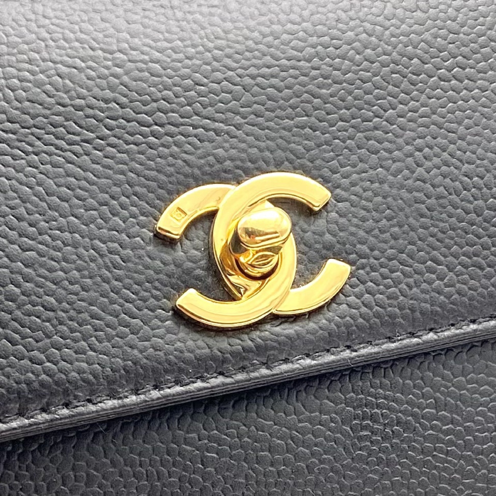CHANEL CHANEL Turnlock Coco Mark Caviar Skin One Shoulder Bag