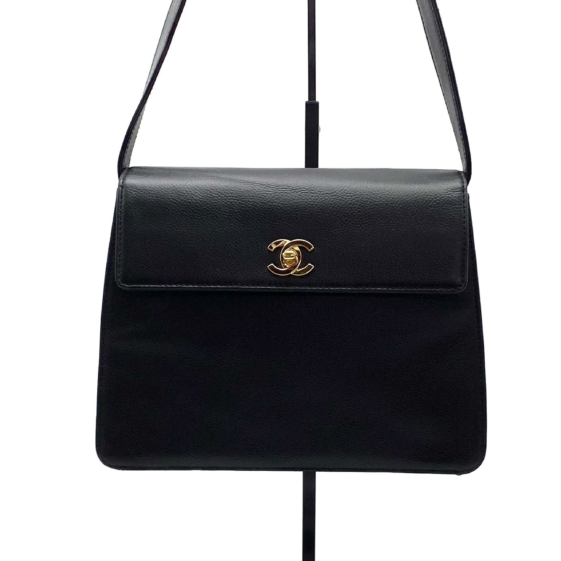 CHANEL CHANEL Turnlock Coco Mark Caviar Skin One Shoulder Bag
