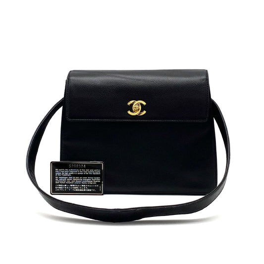 CHANEL CHANEL Turnlock Coco Mark Caviar Skin One Shoulder Bag