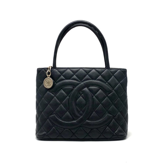 CHANEL CHANEL Matelasse Large Coco Mark Caviar Skin Reproduction Tote Bag