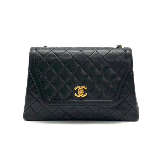 CHANEL Matelasse Turnlock Coco Mark Lambskin Chain Hand Shoulder Bag with Pouch