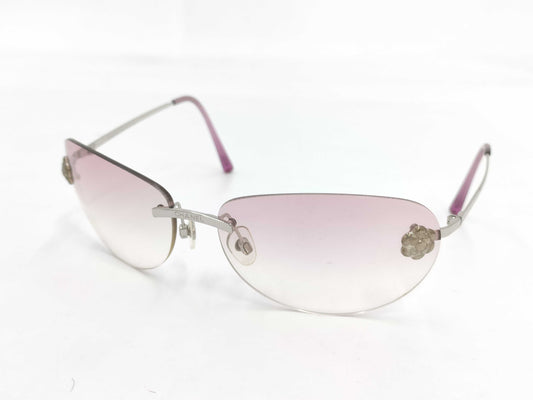  CHANEL CHANEL Camellia Sunglasses with Glasses Case, Purple Sunglasses/Glasses