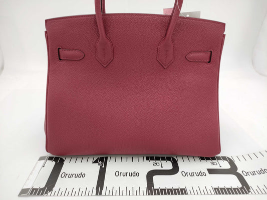 HERMES Togo Birkin 30 Rouge H W Stamp Handbag