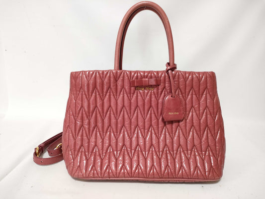 Miu Miu 2-way shoulder bag with Matelasse logo and leather handbag