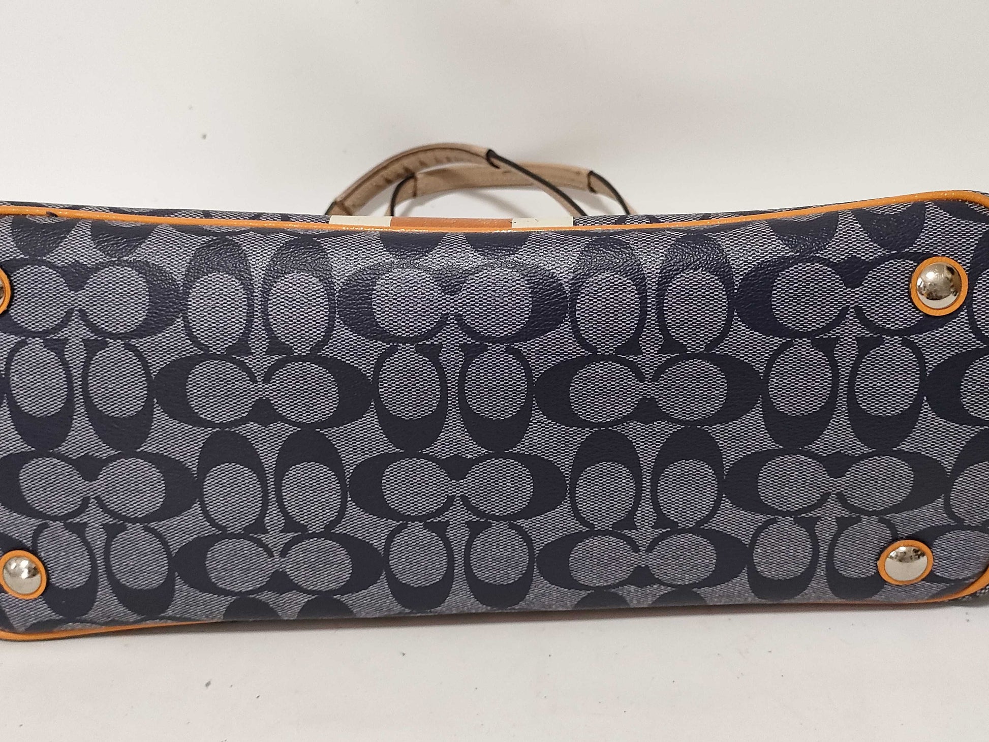 COACH Signature Coach Tote Bag Heritage Stripe Signature Tote Bag