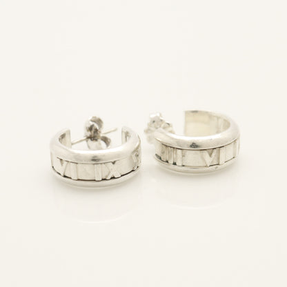 Tiffany & Co. Atlas Hoop Earrings, 925 Sterling Silver, 7.31g