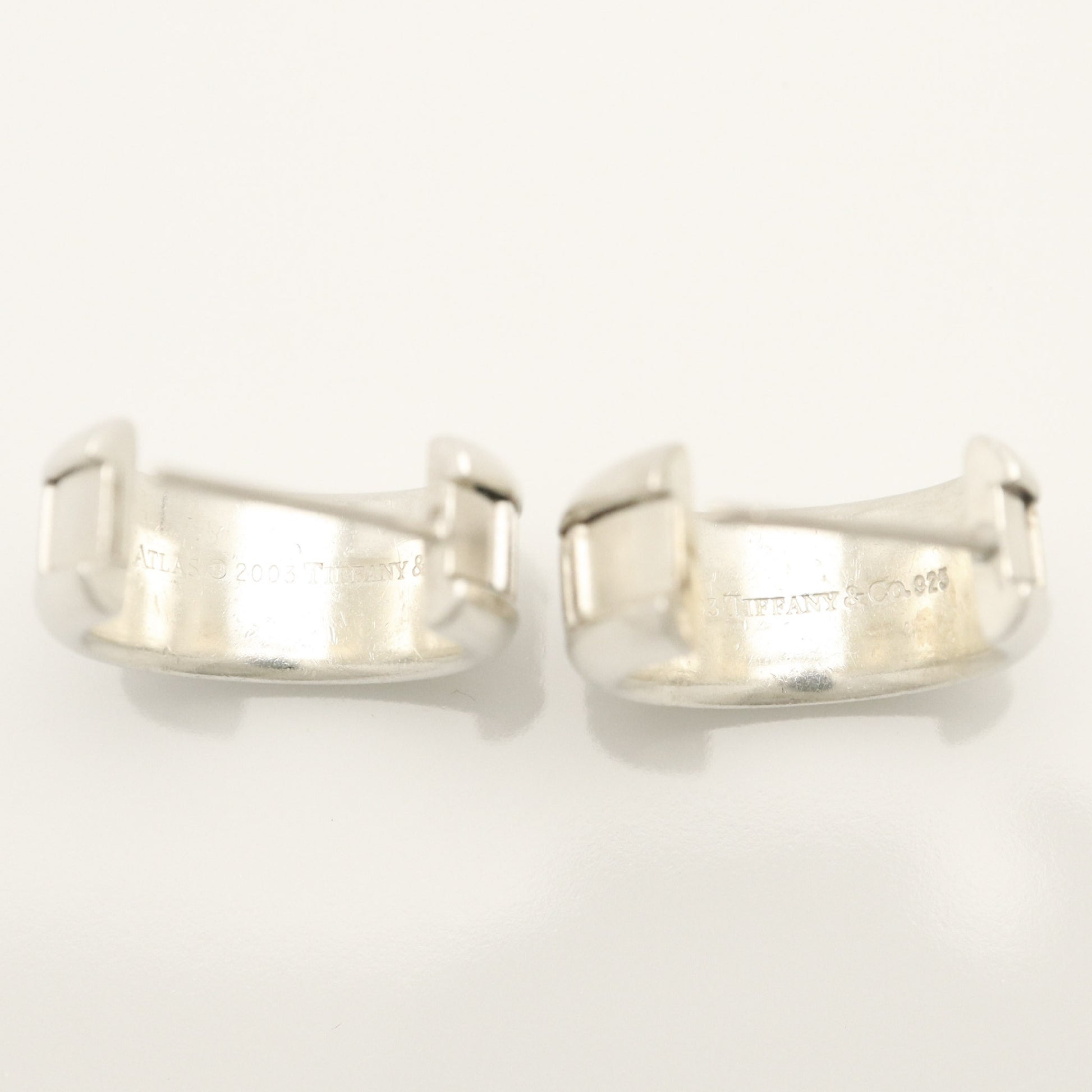 Tiffany & Co. Atlas Hoop Earrings, 925 Sterling Silver, 7.31g