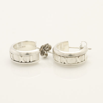 Tiffany & Co. Atlas Hoop Earrings, 925 Sterling Silver, 7.31g