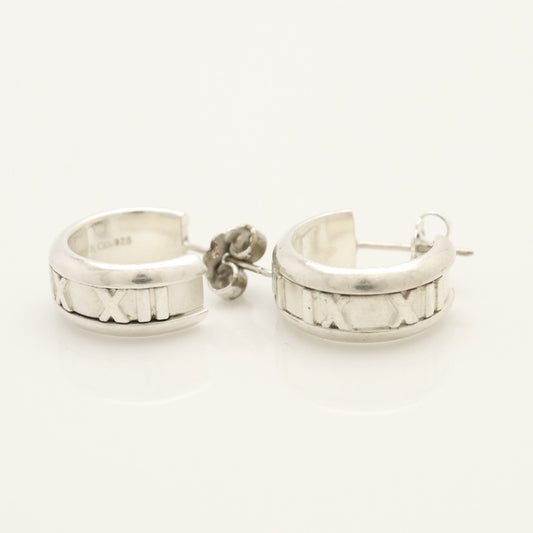 Tiffany & Co. Atlas Hoop Earrings, 925 Sterling Silver, 7.31g