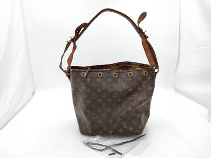 LOUIS VUITTON Monogram Petit Noe Brown Shoulder Bag