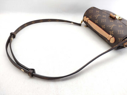 LOUIS VUITTON RFID Verified, Serial Number Unverifiable, Monogram Louis Vuitton Monogram Pochette Metis EW M46279 Brown RFID Enabled Shoulder Bag