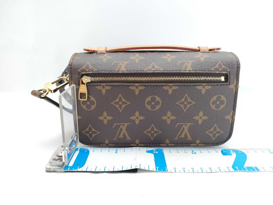 LOUIS VUITTON RFID Verified, Serial Number Unverifiable, Monogram Louis Vuitton Monogram Pochette Metis EW M46279 Brown RFID Enabled Shoulder Bag