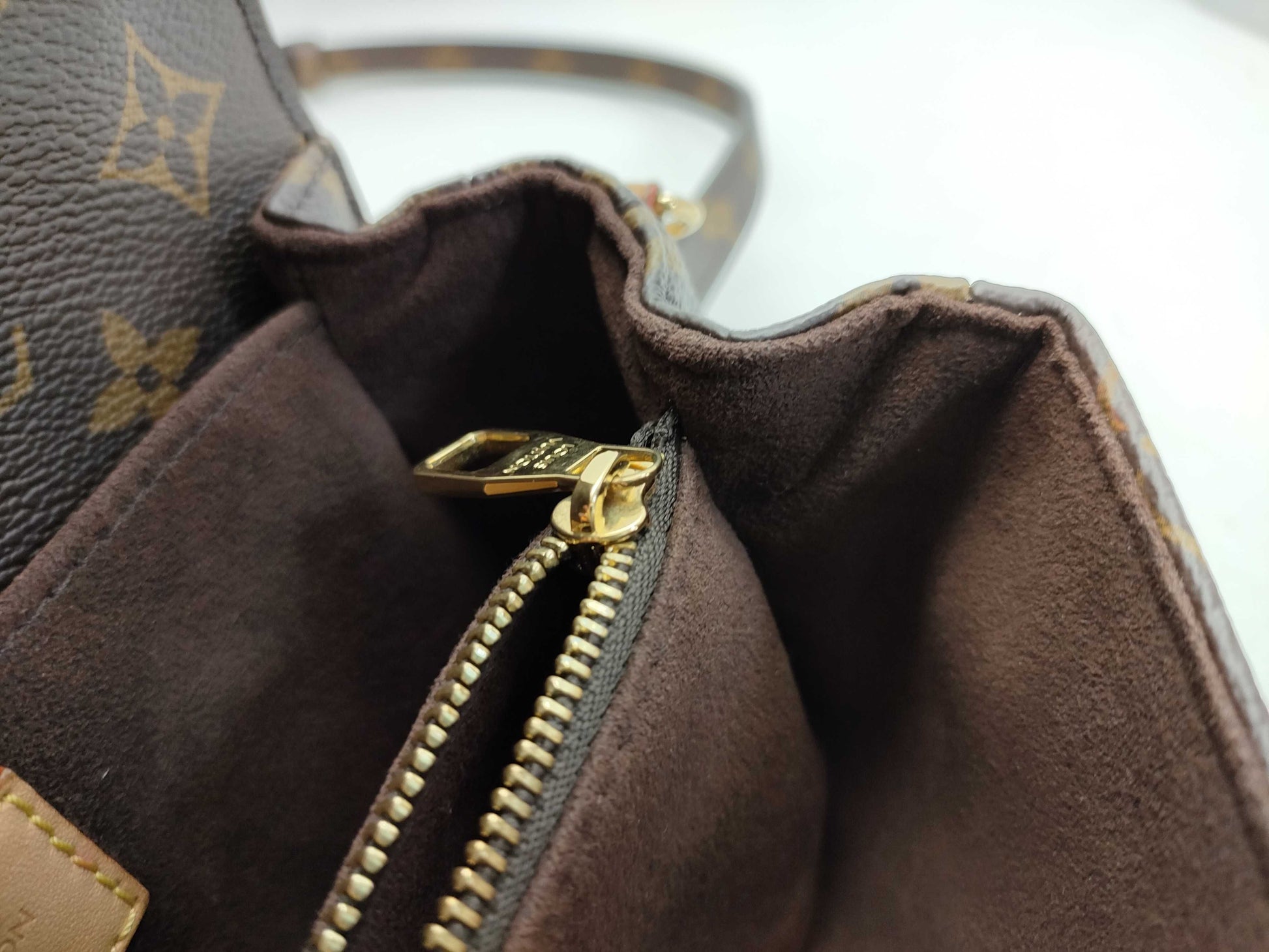 LOUIS VUITTON RFID Verified, Serial Number Unverifiable, Monogram Louis Vuitton Monogram Pochette Metis EW M46279 Brown RFID Enabled Shoulder Bag