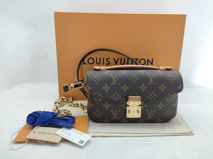 LOUIS VUITTON RFID Verified, Serial Number Unverifiable, Monogram Louis Vuitton Monogram Pochette Metis EW M46279 Brown RFID Enabled Shoulder Bag