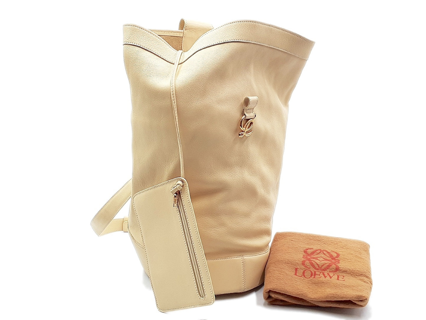 LOEWE Anton Gold Hardware Leather Shoulder Bag