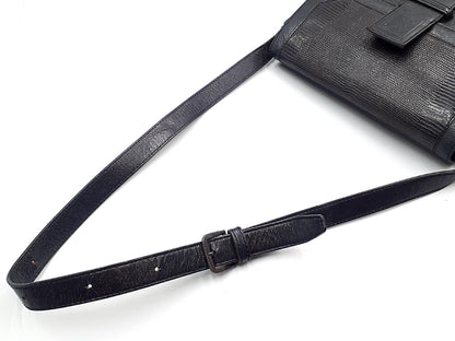 Yves Saint Laurent YSL logo lizard leather shoulder bag