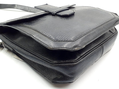 Yves Saint Laurent YSL logo lizard leather shoulder bag