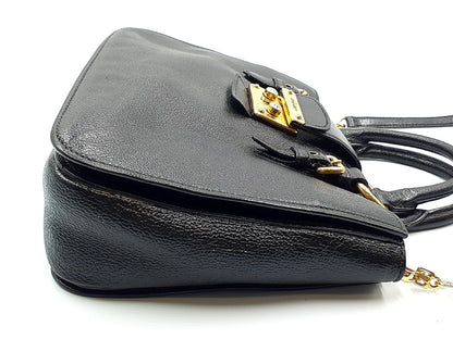 Miu Miu 2-way Madras Leather Handbag with Strap, Gold Hardware