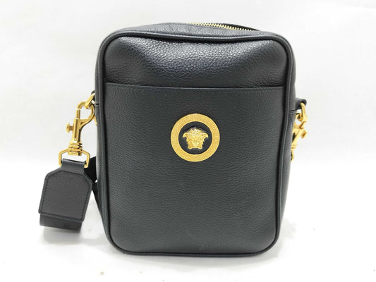 VERSACE Leather Medusa Shoulder Bag 