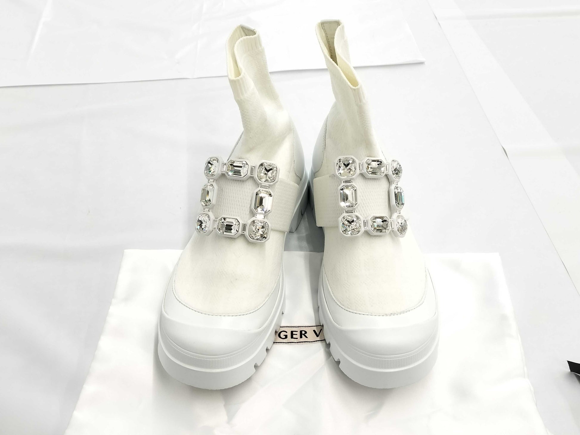 ROGER VIVIER Walkie Viv Sock Ankle Boots, Size 38, Recent Model, with Dust Bag