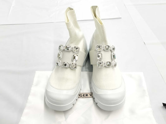 ROGER VIVIER Walkie Viv Sock Ankle Boots, Size 38, Recent Model, with Dust Bag