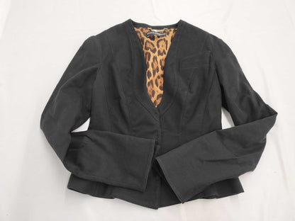 DOLCE&GABBANA DOLCE&GABBANA Collarless Jacket Corset Leopard Print Size 40 Jacket